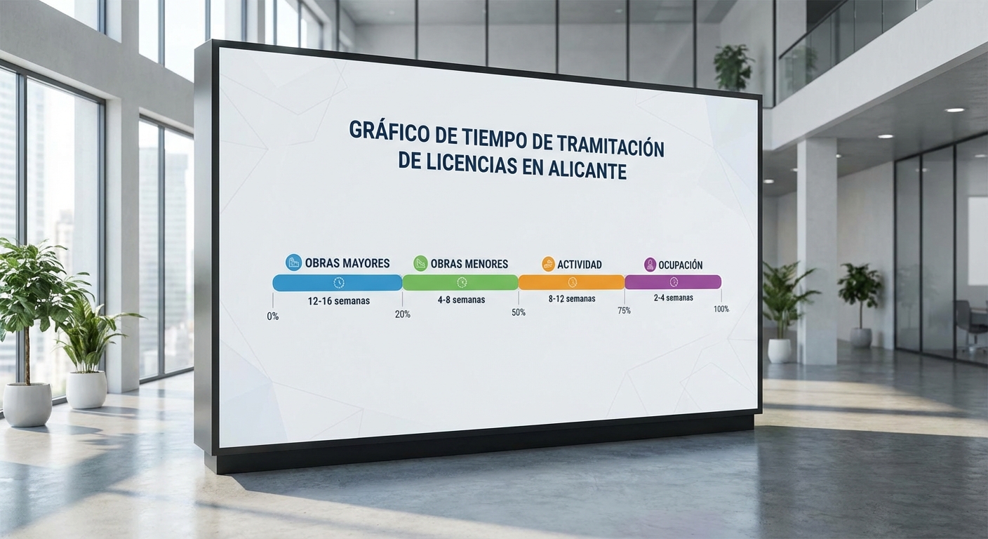 Gr&aacute;fico de tiempo de tramitaci&oacute;n de licencias en Alicante